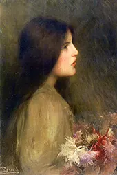 Girl with Flowers By Joan Brull