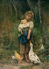 Girl with Geese 1891 By Joan Brull