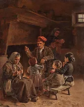 Interior of a Peasant Home 1891 By Joan Brull