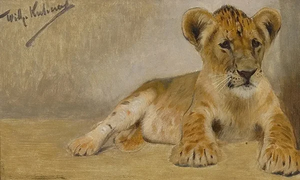 Lion Cub By Wilhelm Kuhnert