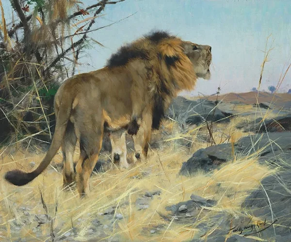 Roaring Lions By Wilhelm Kuhnert