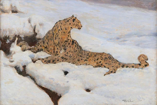 Snow Leopards By Wilhelm Kuhnert