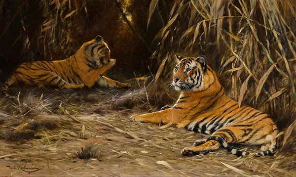 Tigers in the Jungle By Wilhelm Kuhnert