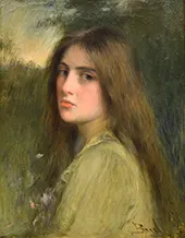 Portrait of a Young Woman By Joan Brull