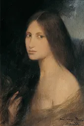 Young Woman with Long Hair 1895 By Joan Brull
