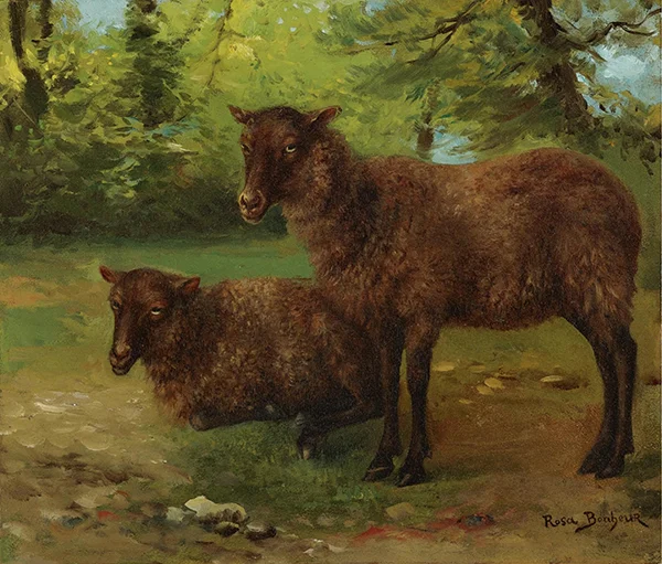 A Pair of Black Sheep By Rosa Bonheur