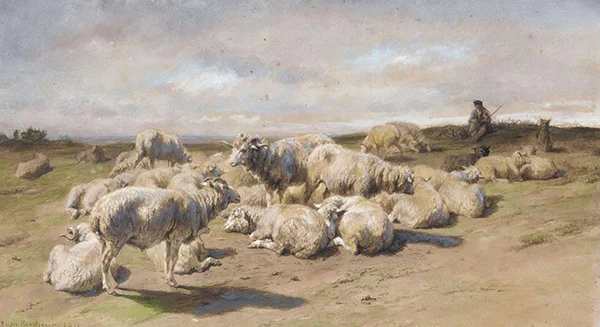 A Shepherd Resting with His Flock 1850 By Rosa Bonheur