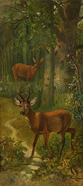 Deer at the Edge of the Forest 1863 By Rosa Bonheur
