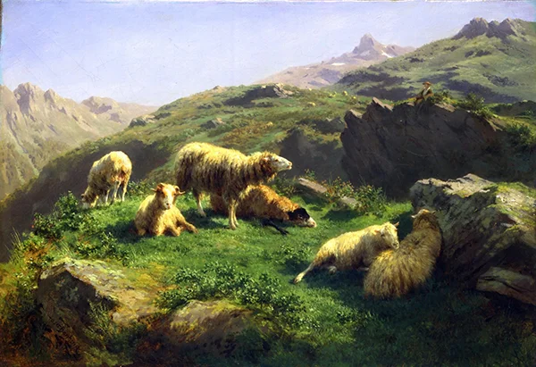 Grazing Sheep in the Pyrenees By Rosa Bonheur