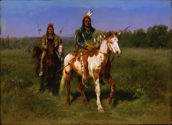 Mounted Indians Carrying Spears 1890 By Rosa Bonheur