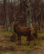 Stag and Does in the Forest Autumn 1878 By Rosa Bonheur