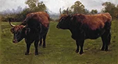 Two Bulls Grazing By Rosa Bonheur