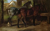 Two Horses in a Stable By Rosa Bonheur