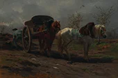 Two Horses in Front of a Cart 1852 By Rosa Bonheur