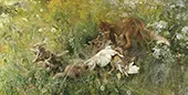 A Fox Family 1886 By Bruno Liljefors