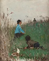Boys Poaching 1882 By Bruno Liljefors