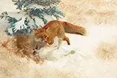 Fox with Hare By Bruno Liljefors