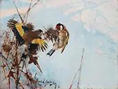 Goldfinches 1888 By Bruno Liljefors