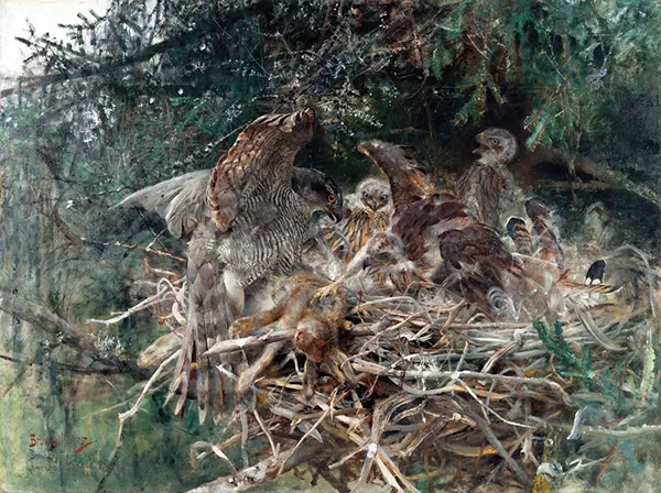 Hawk's Nest 1886 By Bruno Liljefors