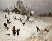 Sledging 1882 By Bruno Liljefors