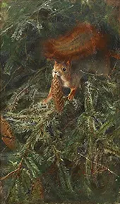 Squirrel By Bruno Liljefors