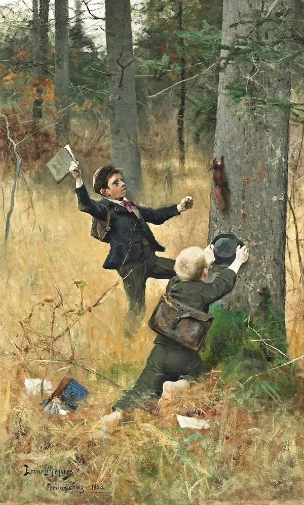 The Squirrel Catchers By Bruno Liljefors