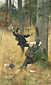 The Squirrel Catchers By Bruno Liljefors