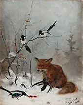 Trapped Fox By Bruno Liljefors