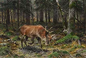 Deer in a Forest Glade 1912 By Richard Friese