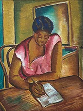 Woman Writing By Malvin Gray Johnson