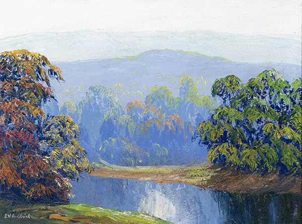 Brown Country Indiana Landscape c1935 By John Wesley Hardrick