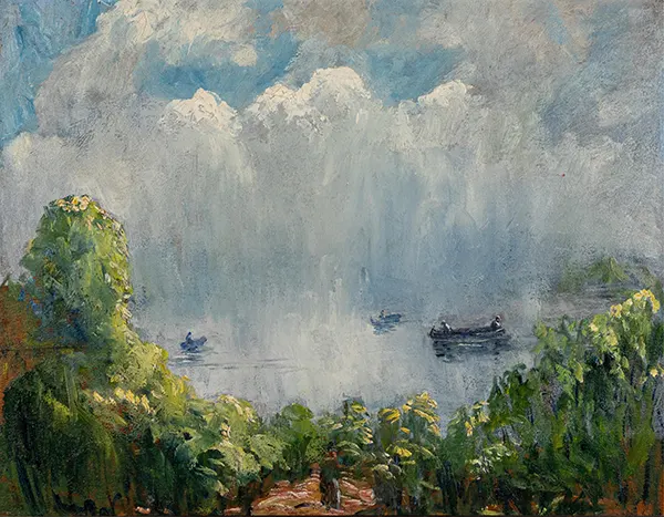 Early Morning Fishing on Lake Winona By John Wesley Hardrick