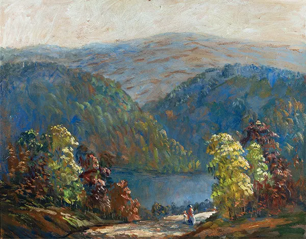 Figures by a Lake c1930 By John Wesley Hardrick