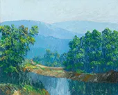 River Landscape By John Wesley Hardrick