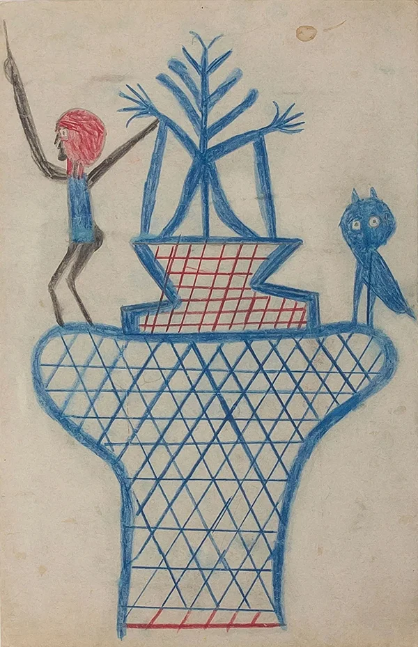 Basket Man and Owl 1939 By Bill Traylor