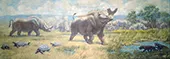 Brontotherium Hyaenodon and Stylemys By Charles R Knight