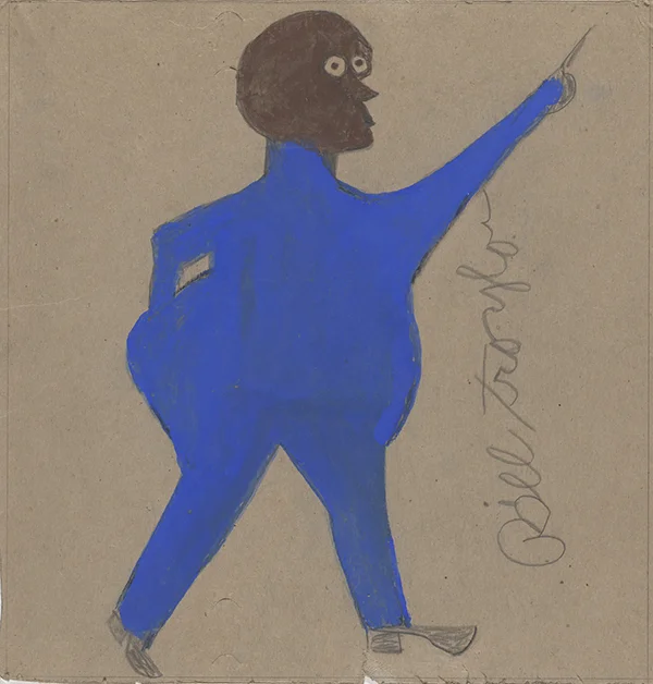 Fat Man in Blue By Bill Traylor