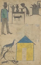 Kitchen Scene Yellow House By Bill Traylor