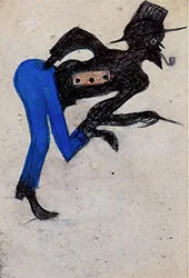 Man in Blue Pants By Bill Traylor