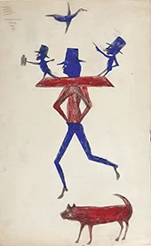Man with Yoke By Bill Traylor