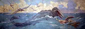 Tylosaurus Protostega and Pteranodon By Charles R Knight