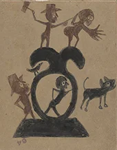 Woman and Man with Axe By Bill Traylor