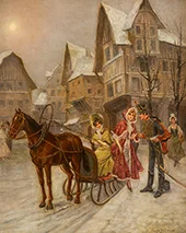 A Horse Drawn Sleigh Ride in Sweden By Hugo Salmson