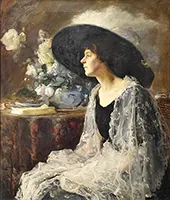 Interior com Figura Feminina 1913 By Carlos Reis