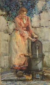 At the Pump 1901 By Frances Hodgkins