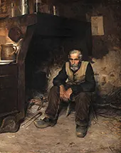 Man Sitting by the Fireplace By Carlos Reis