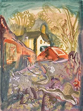 Bradford on Tone Geoffrey Gorer's Cottage 1940 By Frances Hodgkins