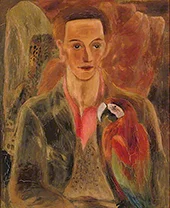 Cedric Morris Man with Macaw 1930 By Frances Hodgkins