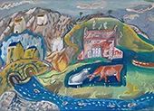 Fishing Village in Pembrokeshire 1936 By Frances Hodgkins