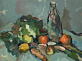 Still Life with a Bottle 1908 By Frances Hodgkins